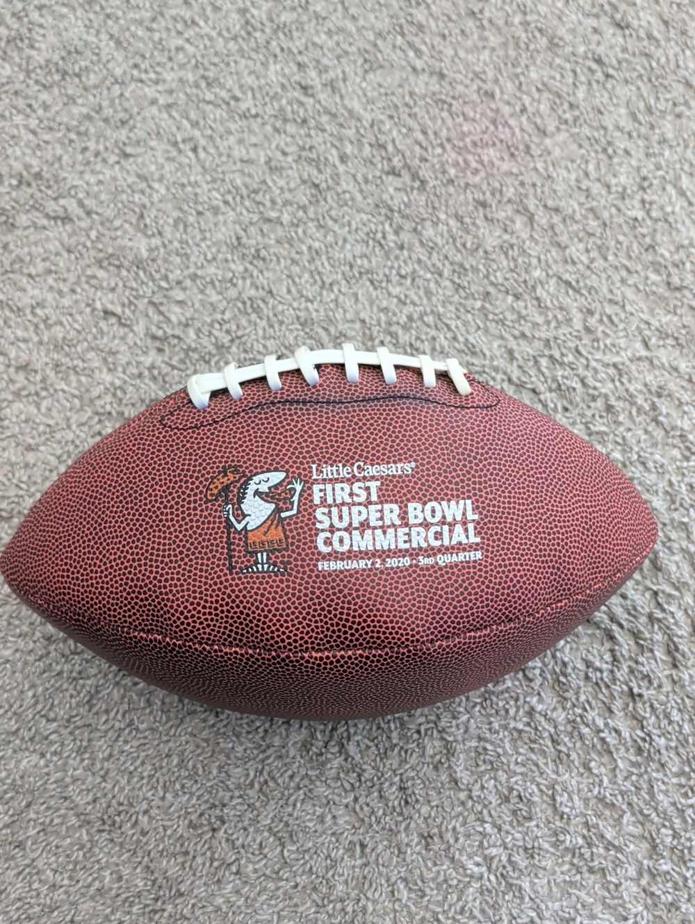 First Super Bowl Commercial Commemorative Football Little Caesars